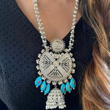 Statement Silver x Turquoise Mala