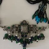 Antique Silver Peacock Choker