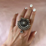 Silver Paisley Adjustable Ring