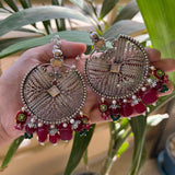 Oversized Tribal Ruby Earrings